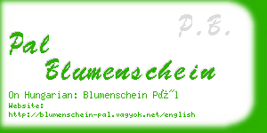 pal blumenschein business card